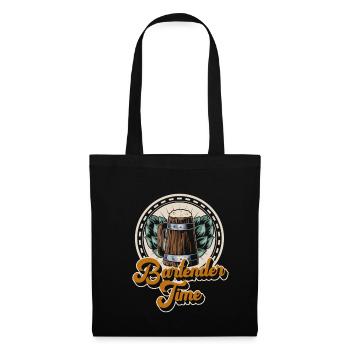 Barman Time Shirt Cadeau Barman - Sac en tissu - noir - Devant