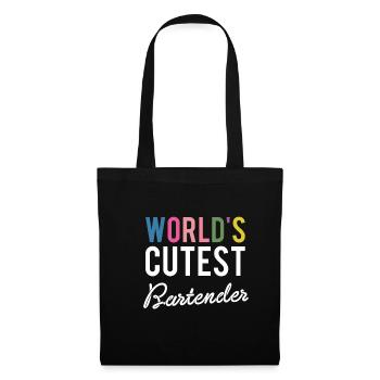 Cadeau de chemise de barman le plus mignon au monde - Sac en tissu - noir - Devant