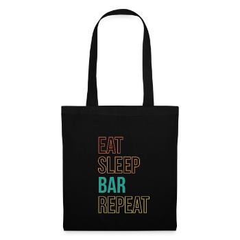 Eat Sleep Bar Repeat Shirt Bartender Barkeeper - Tote Bag - black - Front
