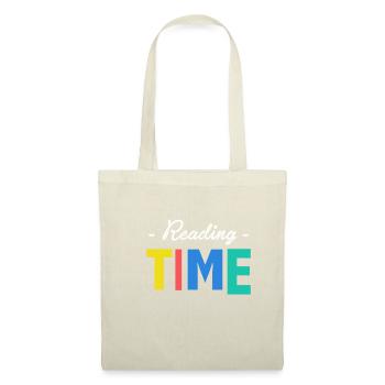 Cadeau de chemise Reading Time - Sac en tissu - nature - Devant