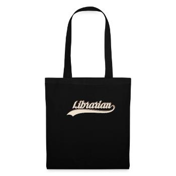 Cadeau de chemise de bibliothécaire rétro vintage - Sac en tissu - noir - Devant