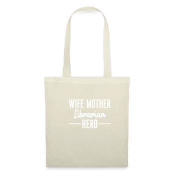 Femme Mère Bibliothécaire Héros Chemise Cadeau Maman - Sac en tissu - nature - Devant
