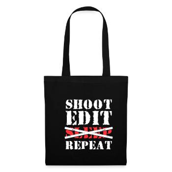 Shoot Edit Sleep Repeat Shirt - Sac en tissu - noir - Devant