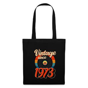 Vintage Since 1973 Vinyl Schallplatte 50. - Stoffbeutel - Schwarz - Vorne