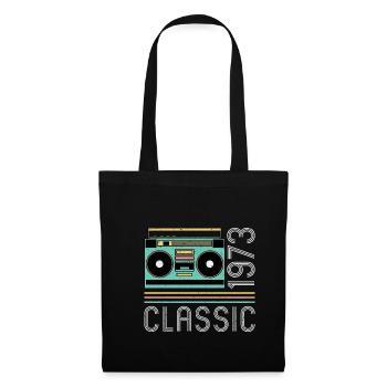 Vintage Retro Radio 1973 50th Birthday Shirt - Tote Bag - black - Front
