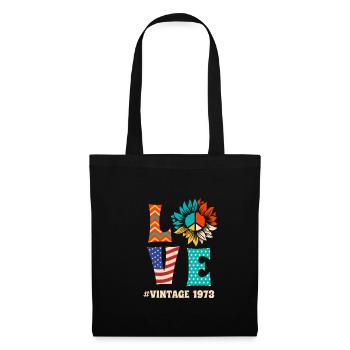 Love Vintage 1973 Chemise Cadeau 50e anniversaire - Sac en tissu - noir - Devant