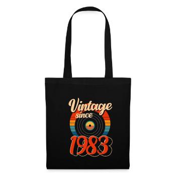 Vintage depuis 1983 disque vinyle - Sac en tissu - noir - Devant