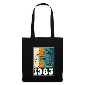 Vintage 40. Geburtstag Palmen Strand Urlaub - Stoffbeutel - Schwarz - Vorne