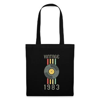 Disque vinyle vintage 40e anniversaire - Sac en tissu - noir - Devant