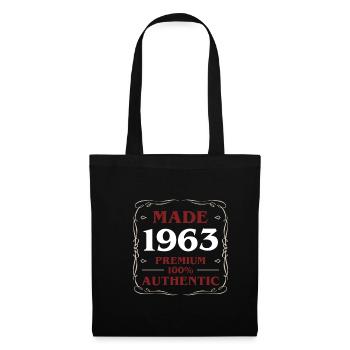 Fabriqué en 1963 60e anniversaire Cadeau de chemise - Sac en tissu - noir - Devant