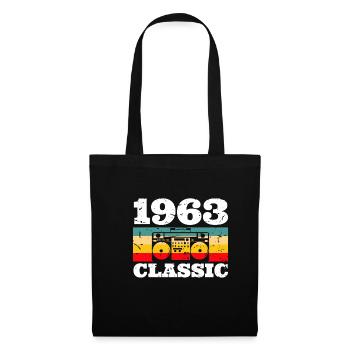 1963 Radio 60. Geburtstag Shirt Geschenk - Stoffbeutel - Schwarz - Vorne