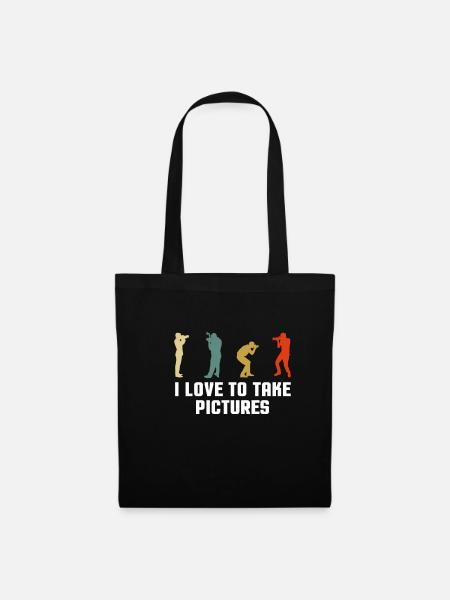 I Love To Take Pictures Shirt Geschenk - Stoffbeutel - Schwarz