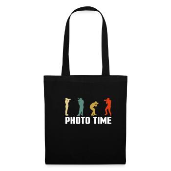 Vintage Retro Photo Time Shirt Geschenk Fotograf - Stoffbeutel - Schwarz - Vorne