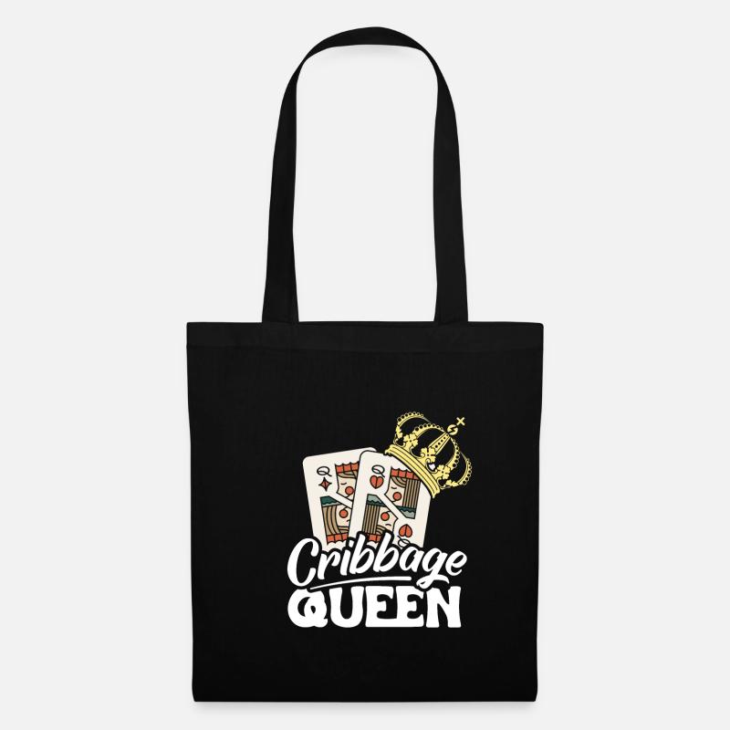 Cribbage Queen Shirt Geschenk - Stoffbeutel - Schwarz