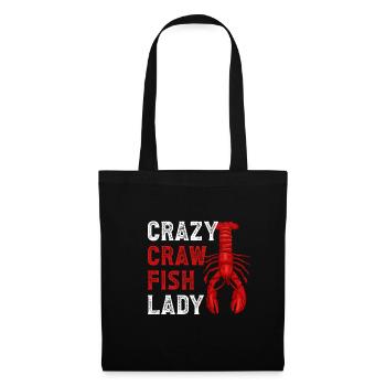 Crazy Crawfish Lady Shirt Gift - Tote Bag - black - Front