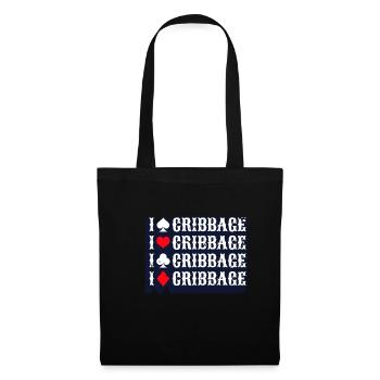 J’aime Cribbage Shirt Cadeau - Sac en tissu - noir - Devant