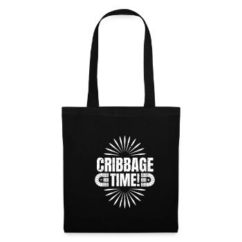 Cribbage Time Shirt Geschenk - Stoffbeutel - Schwarz - Vorne