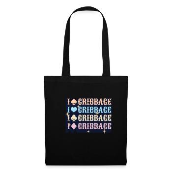 J’aime le cadeau de chemise de cribbage - Sac en tissu - noir - Devant