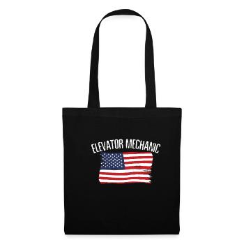 Mécanicien d’ascenseur USA Flag America Flag - Sac en tissu - noir - Devant