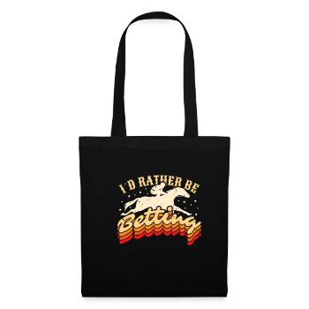Je préfère parier Chemise Cadeau Course de chevaux - Sac en tissu - noir - Devant