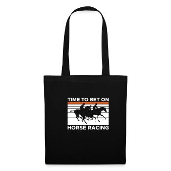 Il est temps de parier sur la chemise de course de chevaux - Sac en tissu - noir - Devant