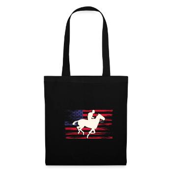 USA Flag America Fahen Chemise de course de chevaux - Sac en tissu - noir - Devant