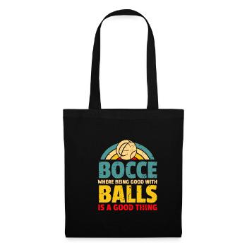 Bocce Ball Spieler Shirt Geschenk - Stoffbeutel - Schwarz - Vorne