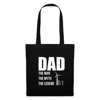 Dad The Man The Myth The Legend Shirt Vatertag - Stoffbeutel - Schwarz - Vorne