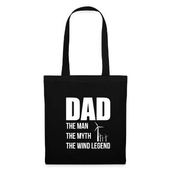 Dad The Man The Myth The Legend Shirt Vatertag - Stoffbeutel - Schwarz - Vorne