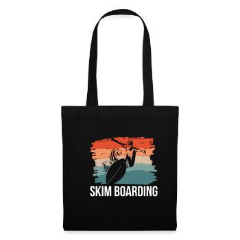 Vintage Retro Skim Boarding Shirt - Stoffbeutel - Schwarz - Vorne
