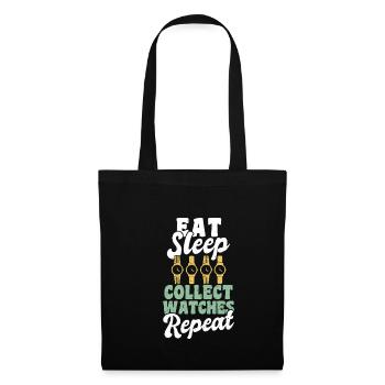 Eat Sleep Collect Watches Repeat - Stoffbeutel - Schwarz - Vorne