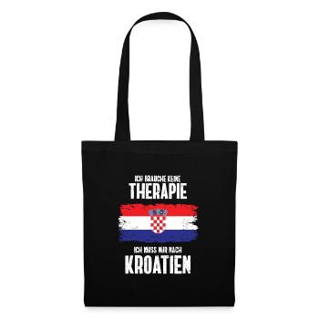 Therapie Kroatien Adria Urlaub Geschenk Sommer - Stoffbeutel - Schwarz - Vorne