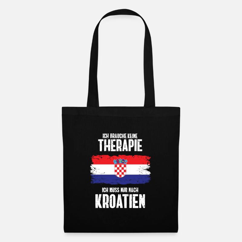 Therapie Kroatien Adria Urlaub Geschenk Sommer - Stoffbeutel - Schwarz