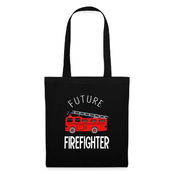 Pompiers futur sapeurs pompiers comme papa pompier - Sac en tissu - noir - Devant