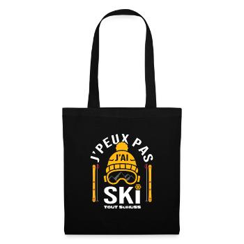 ski je peux pas j ai ski humour pour skieur - Sac en tissu - noir - Devant