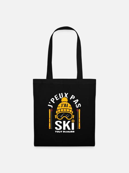 ski je peux pas j ai ski humour pour skieur - Sac en tissu - noir
