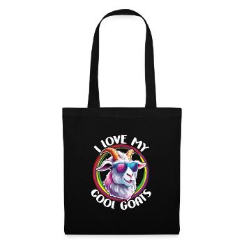 Billy Goat avec des lunettes de soleil Love Cool Goats - Sac en tissu - noir - Devant