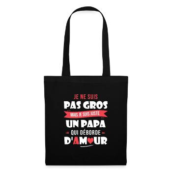 Papa pas gros trop d amour papa cadeau fete - Sac en tissu - noir - Devant