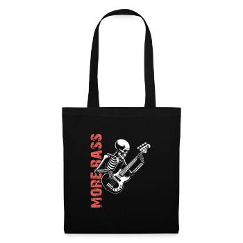 Plus Basse - Skeleton avec Basse - Sac en tissu - noir - Devant