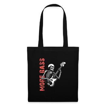 Plus Basse - Skeleton avec Basse - Sac en tissu - noir - Devant
