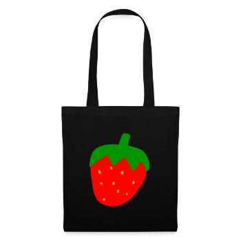Fraise - Sac en tissu - noir - Devant