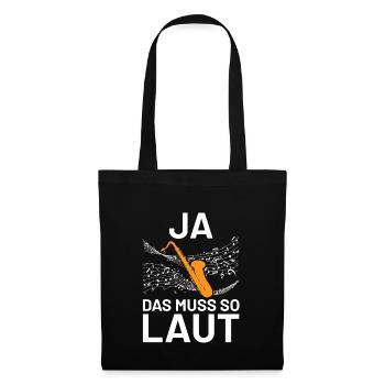 Saxophon Jazz Musiker Geschenkidee - Stoffbeutel - Schwarz - Vorne