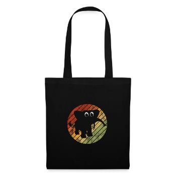 Eléphant éléphant pour enfants - Sac en tissu - noir - Devant