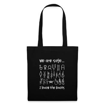 Nous sommes sûrs - je connais les nœuds - Sac en tissu - noir - Devant