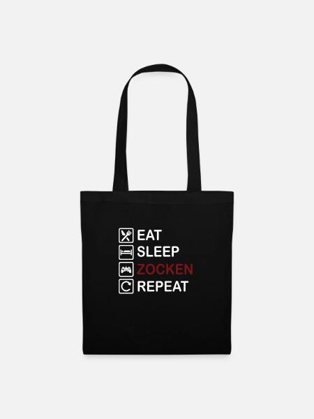 Eat Sleep Zocken Repeat Gaming - Stoffbeutel - Schwarz