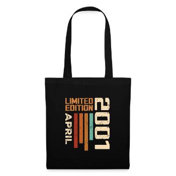Né En Avril 2001 Cadeau D'anniversaire 2001 Retro - Sac en tissu - noir - Devant