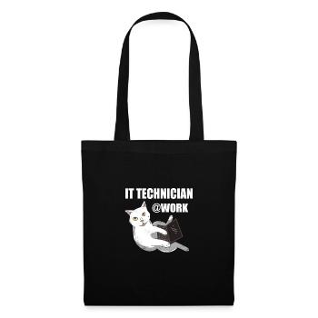 IT Techniker Katze Programmierer Techie - Stoffbeutel - Schwarz - Vorne