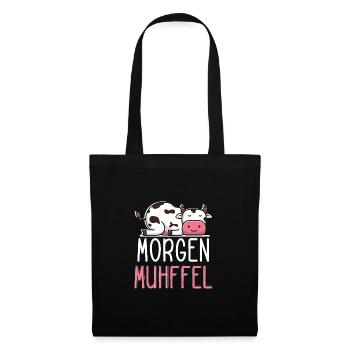 MUHffel Morgenmuffel Kuh Muh - Stoffbeutel - Schwarz - Vorne