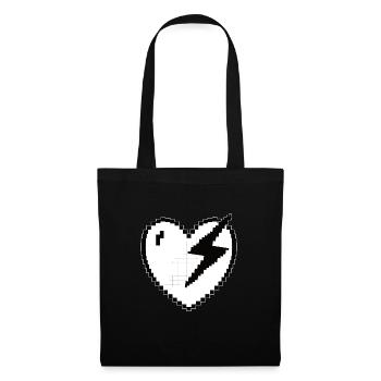 Heart Flash Pixel Gamer Gift - Tote Bag - black - Front