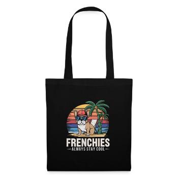 Cool Frenchie French Bulldog on the Beach - Tote Bag - black - Front